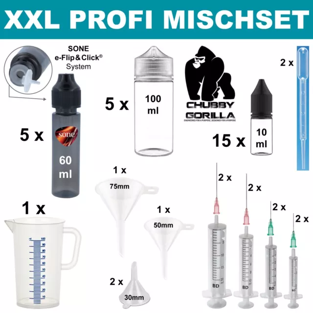 XXL Liquid Aroma Base Misch-Set, 48-tlg. Profi Labor Zubehör SONE+Chubby Gorilla 2