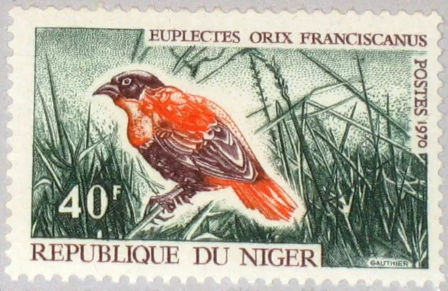 NIGER 1970 271 237 Birds Vögel Fauna red Bishop Feuerweber Definitive MNH