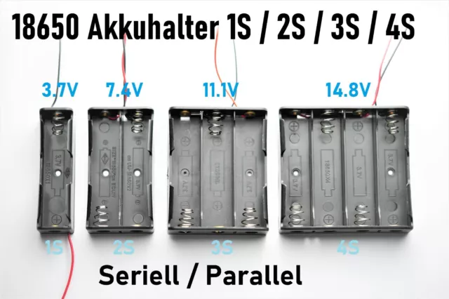 18650 Batteriehalter Gehäuse für Lithium Akku Zellen mit Kabel Arduino DIY