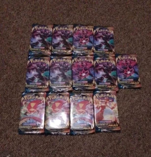 (NEW) Lot Of 13 Pokemon TCG Sword & Shield Darkness Ablaze Booster Packs  SEALED