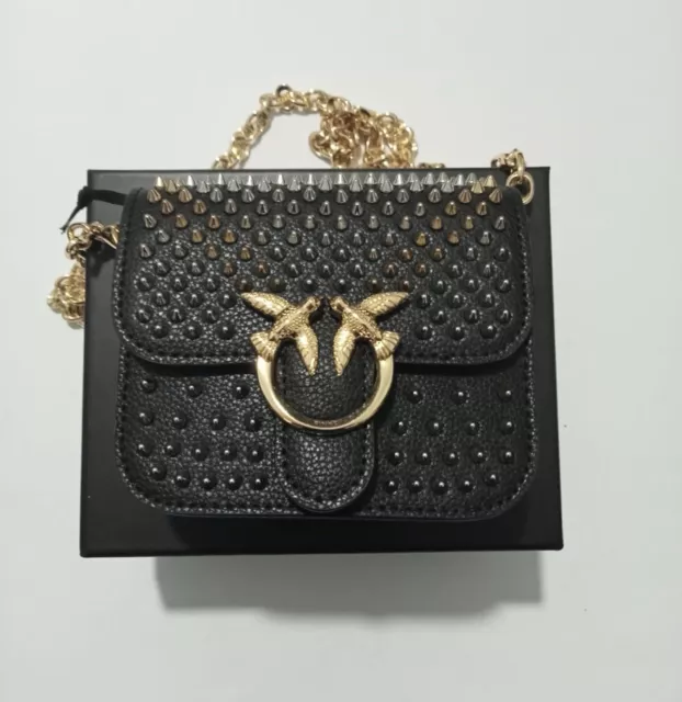 PINKO Mini Lady Love Borsa da Donna - Black/Antique Gold