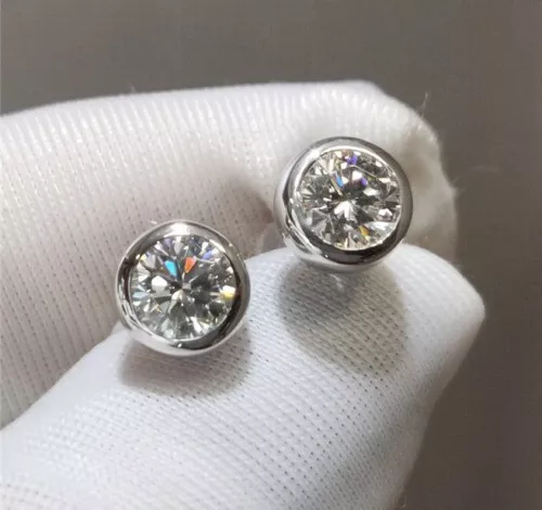 0.50 Ct Round Cut Simulated Diamond Stud Earrings 14k White Gold Plated