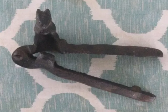 Antique/Vintage Hand Held Nut Cracker Squirrel Cast Iron