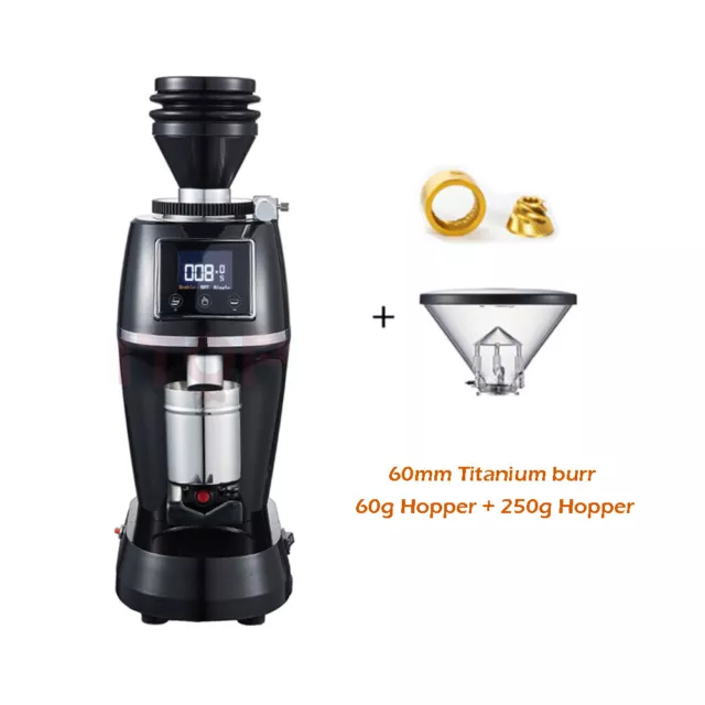 Coffee Grinder 60mm Titanium Burr Bean Mill Two Hoppers Touch Screen Espresso