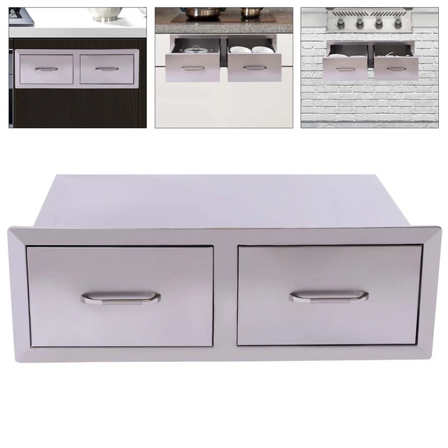 Kitchen Cabinet Stainless Steel Access Drawer for Outdoor Grills Ovens BBQ USA