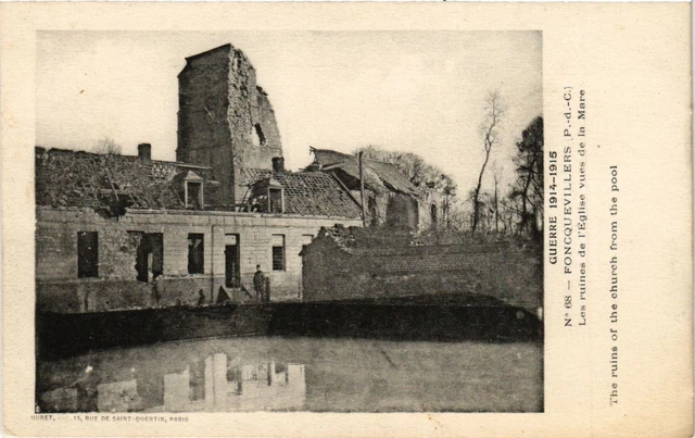 MILITARY CPA Guerre-Foncquevillers-The Ruins of the Church (316491)