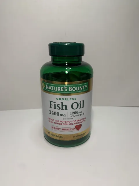 Nature's Bounty Fish Oil 2400 mg Softgels, 90 count EXP 09/25