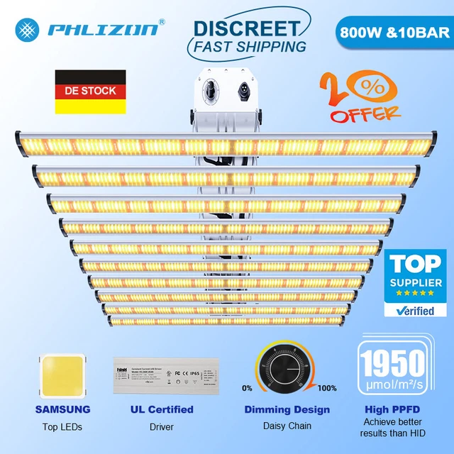800W Pro Samsung LED Grow Light Bar Full Spectrum für Zimmerpflanzen Hydroponik
