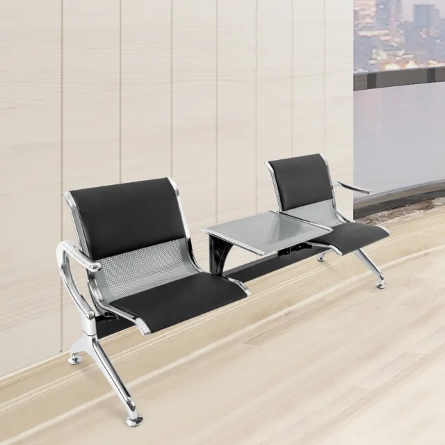 For Guest 2 Seat Waiting Chair Airport Bench Reception Room Chair Office PU Seat