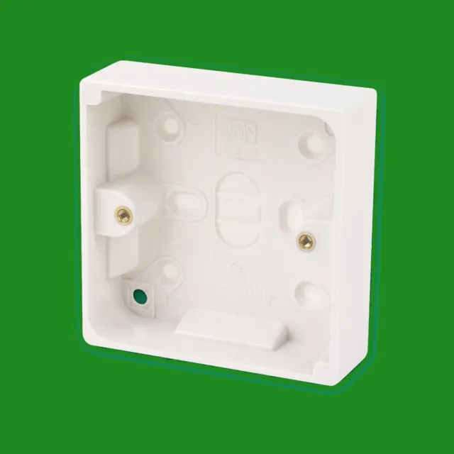 2x 25mm 1 Gang White Pattress Back Box Electrical Wall Socket Switch Plug