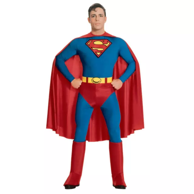 Hombre Oficial Dc Superman Clásico Disfraz Adulto Cómic Fiesta Superhéroe