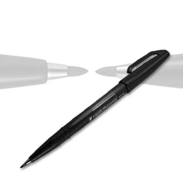 Pentel Sign Pen Brush schwarz SES15C-A, mit Pinselspitze