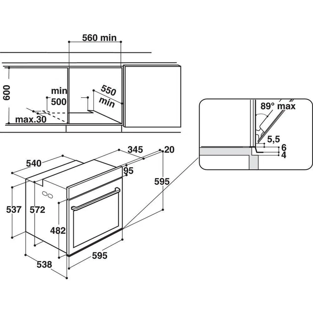 Whirlpool W7 OM4 4S1 H 73 L A+ Noir 11