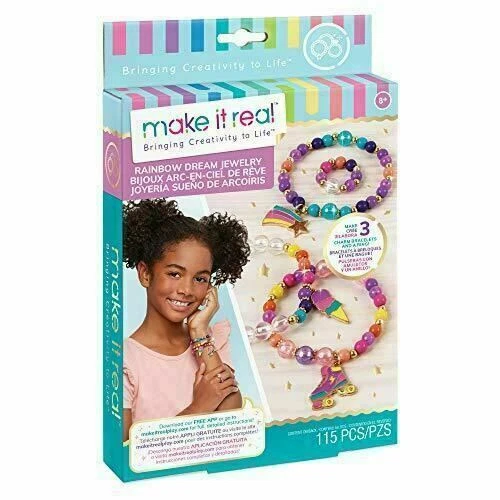 Make It Real Bijoux Arc-en-rêve. DIY Charm Bracelet Faire Kit pour Les Filles...