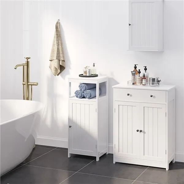 Armario de Baño Columna Mueble Baño Auxiliar con Dos Puertas Gabinete Estrecho 3