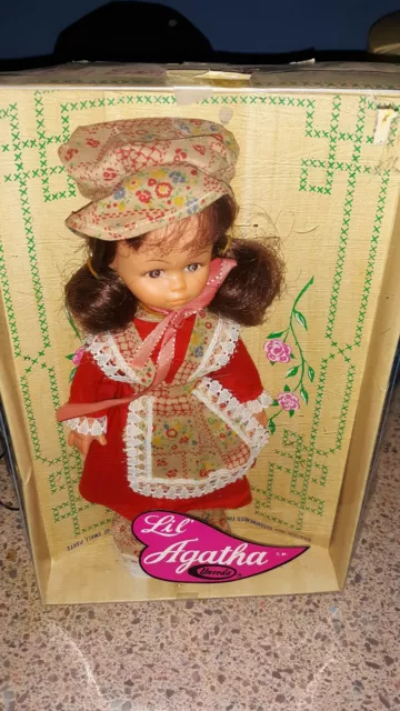 Vintage New 1976  Uneeda Doll Lil Agatha-Hong Kong Early Americana Collection