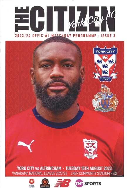23/24 YORK CITY v ALTRINCHAM (15/8/23 STOCK CLEARANCE)