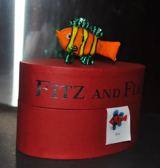 NEW FITZ & FLOYD GLASS MENAGERIE RON Aquarium Fish Figurine Ltd Edt Gift BOX