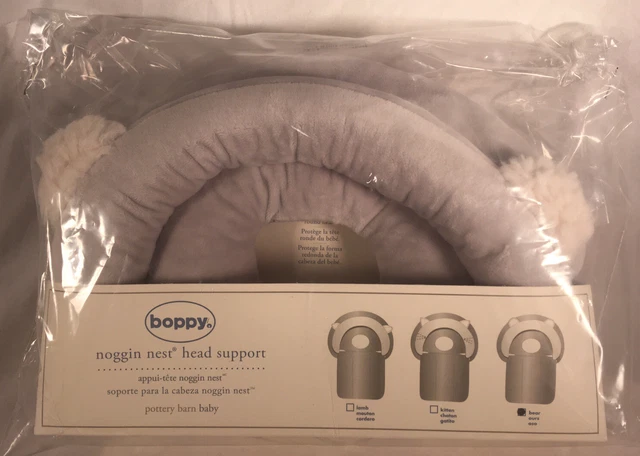 Pottery Barn Kids Boppy Noggin Nest Head Support Bear Ears Gray NWT