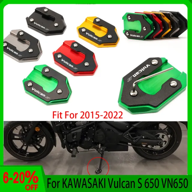 For KAWASAKI Vulcan S 650 VN650 CNC Kickstand Foot Side Stand Extension Pad