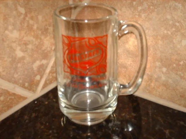 Vintage Falstaff Beer Glass Mug Stein Clear Red "Choicest Product Brewers' Art"