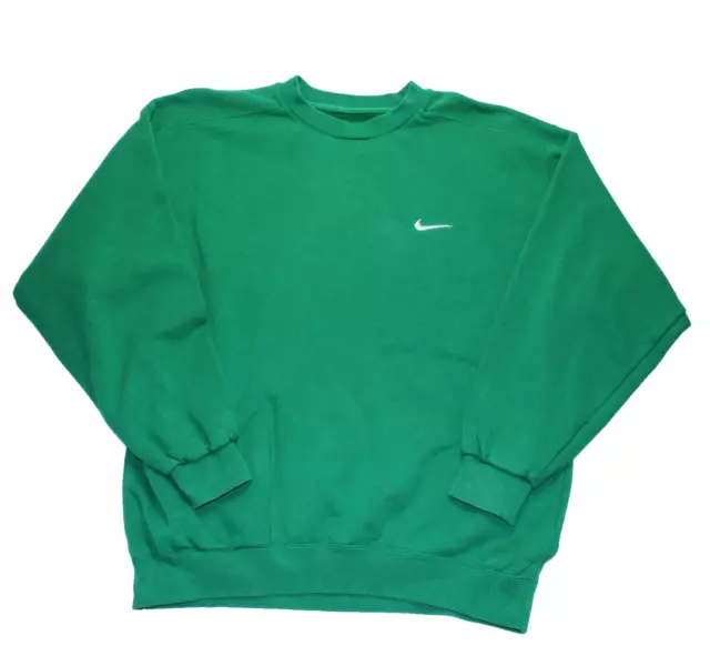 Nike Vintage Sweatshirt Mens Large Green Thick Material Embroidered 90s Swoosh