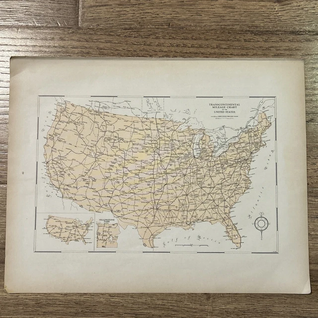 ANTIQUE 1937 RAND MCNALLY Map Of - Antique 1937 Rand McNally Map Of Transcontinental United States.webp