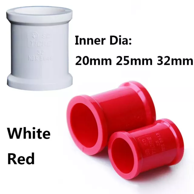 PVC Thickened Water Pipe Connector Adapter Connector Inner Dia 20-32mm White/Red