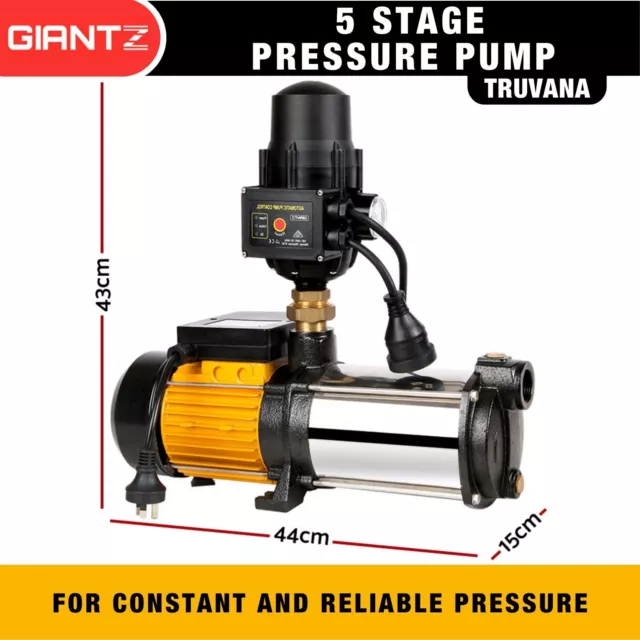WATER PUMP HIGH PRESSURE Multi 5 Stage House Rain Tank Electric Irrigation 240V 2