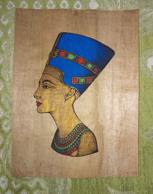 Papiro Immagine Egitto 30x40 Nefertiti Dea Faraone Egitto Souvenir 