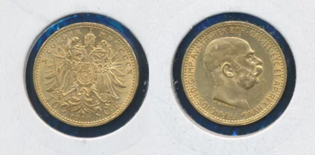 Austria: 1910 Franz Joseph I GOLD 10 Corona AGW: 0.098oz, Scarce