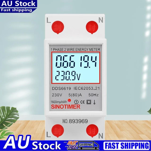 Digital Power Meter Din Rail 220V 230V Energy Meter 50 60Hz for Home Or Business