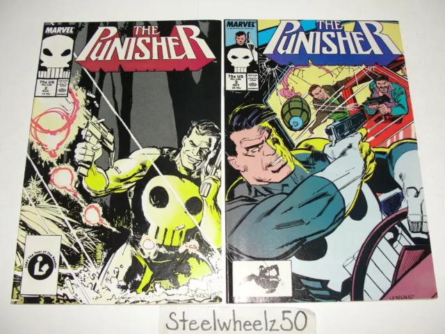 Punisher #2 & 3 Comic Lot Marvel 1987 1st Ongoing Series Mike Baron Klaus Janson