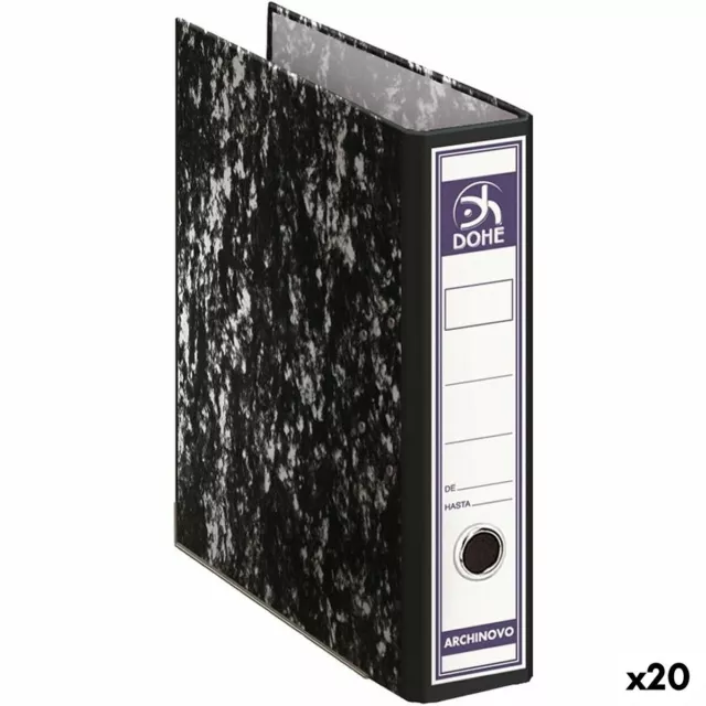 Ordnerbox mit Hebelmechanik DOHE 28,7 x 35 x 7 cm Schwarz [20 Stück]