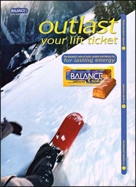 2003 Balance energy bars snow skier vintage photo print ad ads16