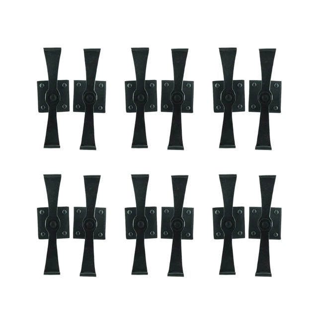 Black Wrought Iron Shutter Dog Holders 5.8" L Pack of 6 Renovators Supply