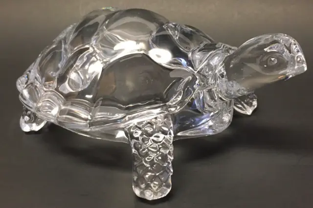Cristal d’ Arques Lead Crystal Turtle Figurine Clear Glass Art Paperweight