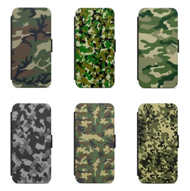 Camouflage Militär Armee Camouflage GELDBÖRSE FLIP HANDY HÜLLE ABDECKUNG FÜR IPHONE HUAWEI