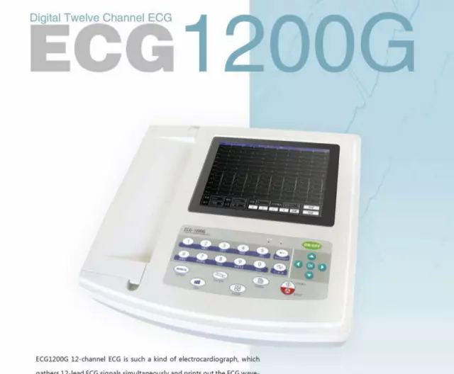 ECG1200G Digital 12 channel 12 lead ECG Machine Electrocardiograph, PC Software