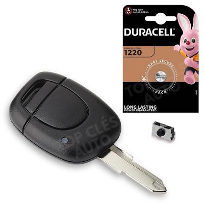 Kit iRace Keys® Boitier Télécommande Plip Coque de Clé Renault Kangoo Trafic Master Switch Pile DURACELL 