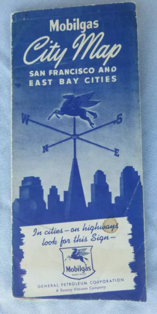 1948 San Francisco East Bay street map General Petroleum oil gas California