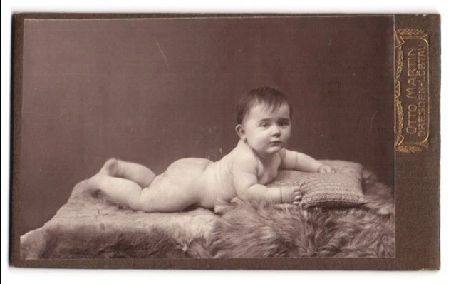 Fotografie Otto Martin, Dresden-Löbtau, Reisewitzerstr. 18, Portrait Baby liegt