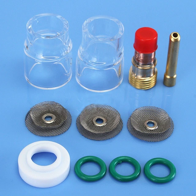 ✅TIG Welding Torch,3/32 Gas Lens #12 Cup 2.4mm Collet Kit For WP-17,18,26 Tools