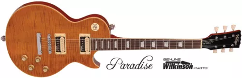 Vintage V100Afd Geflammte Amber Paradise E-Gitarre