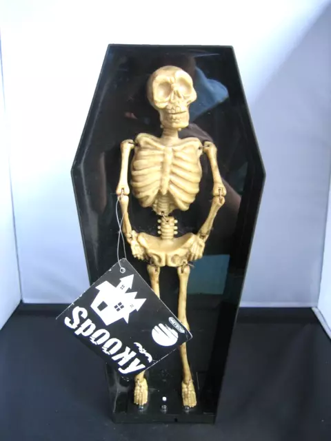 Spooky skeleton coffin figurine - animated with music METEOR