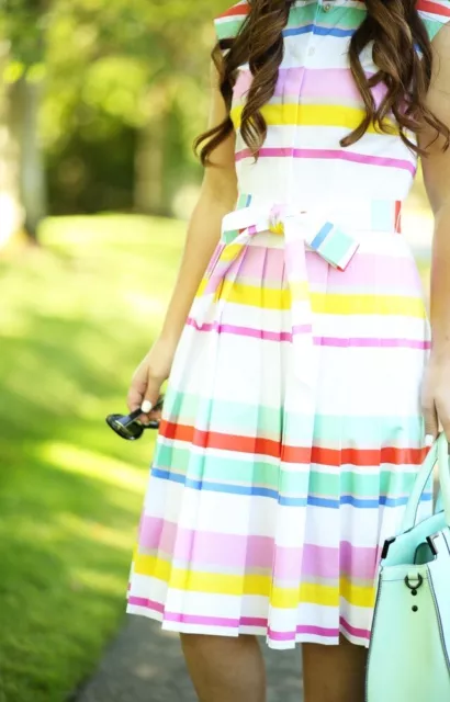 Kate Spade Rainbow Striped Spring Dress Sz 4