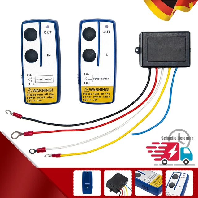 2 STÜCK FUNK ELEKTRISCHE FUNKFERNBEDIENUNG STEUERUNG Seilwinden Controller 12V
