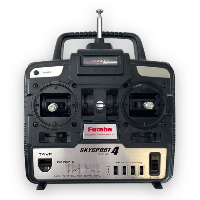 Vintage Futaba Skysport 4 Channel Airplane Radio Control RC T4VF 72MHz w Battery