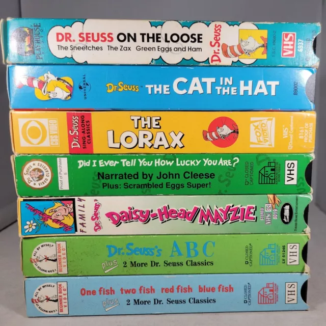 Dr Seuss Lot Vhs Video Tapes Abc Cat Hat Pontofeel Grinch Green Eggs ...