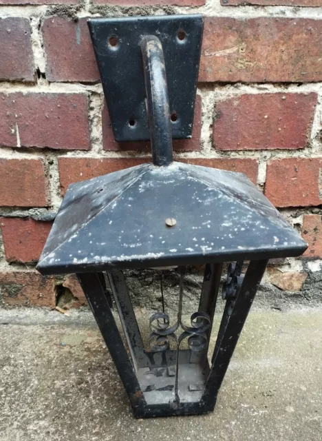 alte Lampe Laterne DDR Wandlampe Leuchte AUSSEN Eisen geschmiedet Wandleuchte